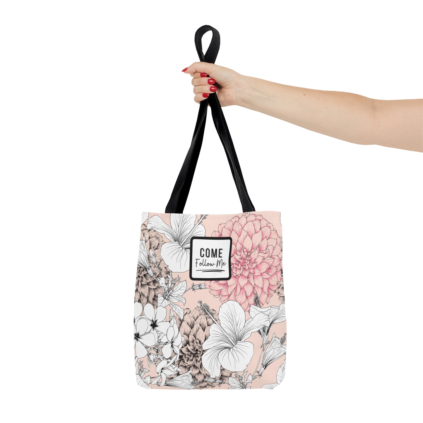 LDS Christian Scripture Church Tote Bag Pink Black Floral