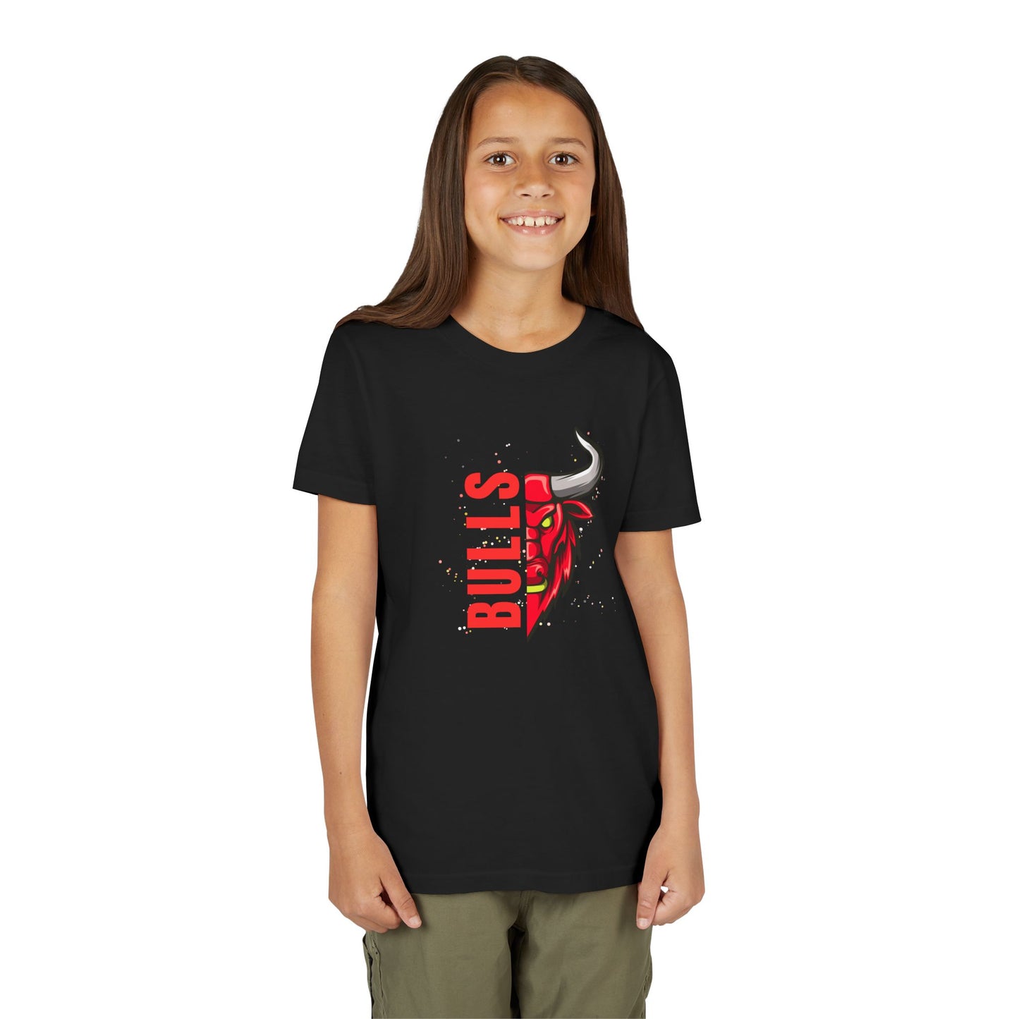 Youth Short Sleeve T-Shirt - Team School Mascots Bulls Print