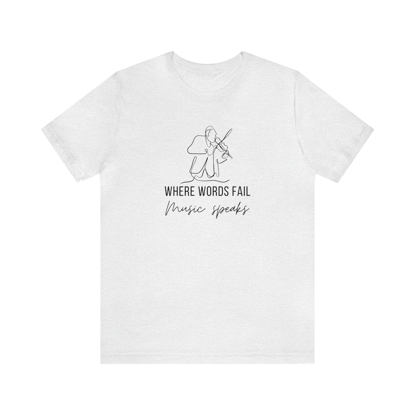 Music Speaks Violin Male Tee Light Colors