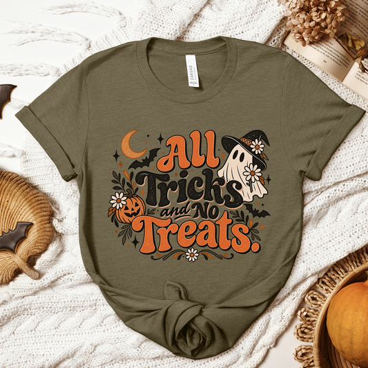 Halloween All Tricks No treats Boho Adult/Youth Light Weight Shirt