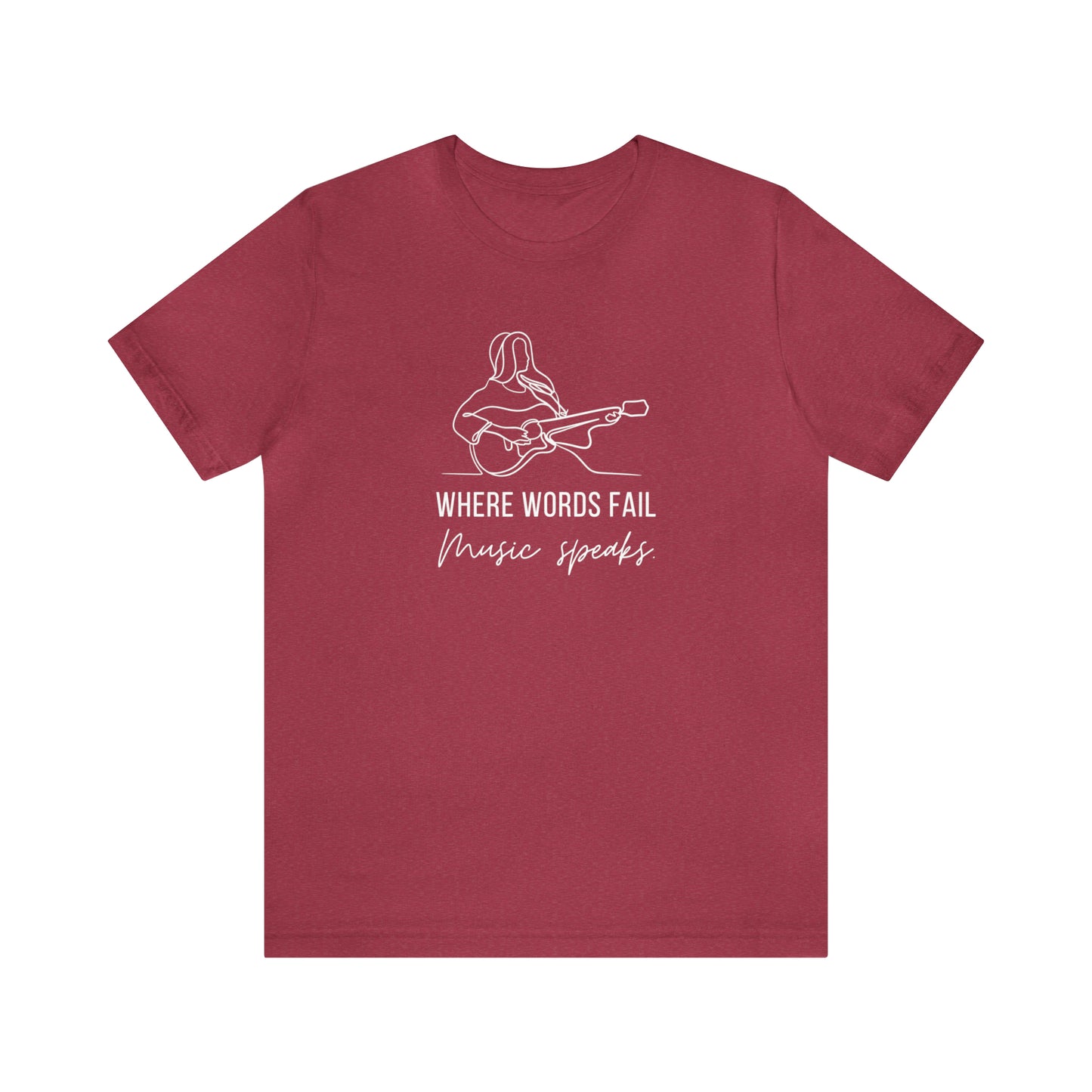 Music Speaks Guitar Female Tee Dark Colors