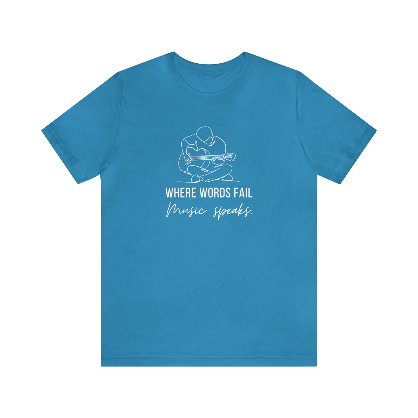 Music Speaks Guitar Male Tee Dark Colors