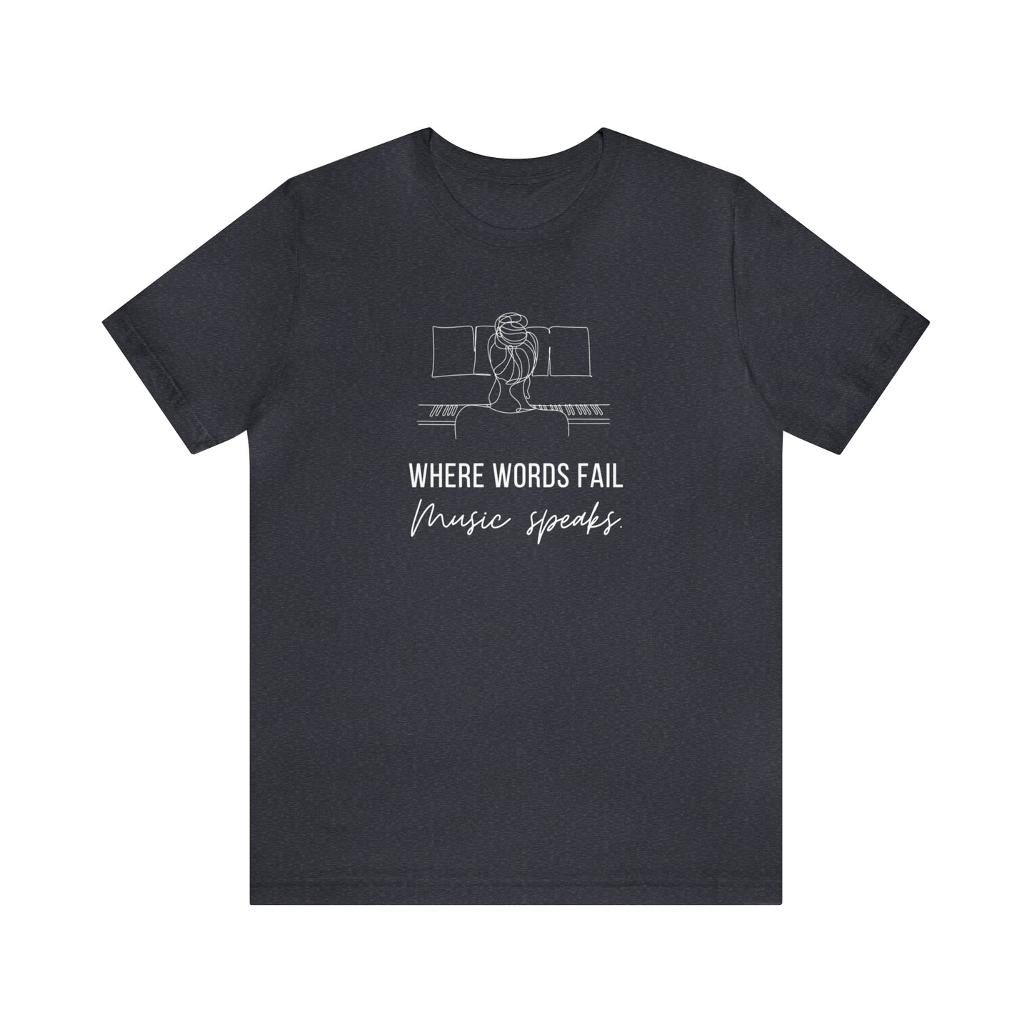 Music Speaks Piano Female Tee Dark Colors