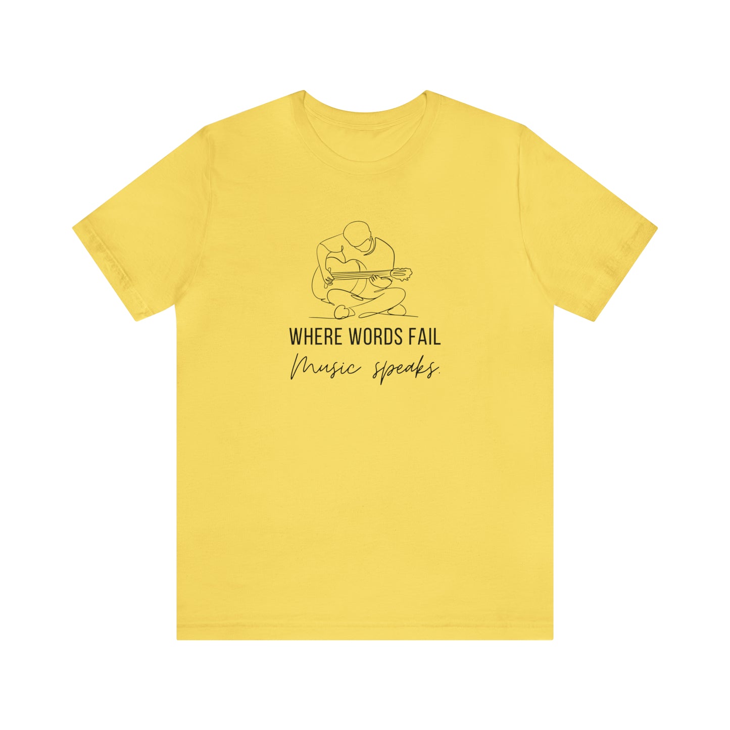 Music Speaks Guitar Male Tee Light Colors
