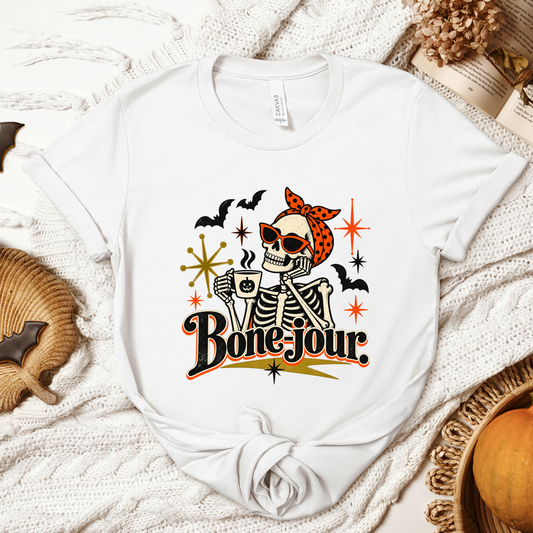 Halloween Bone Jour Retro Adult/Youth Light Weight Shirt