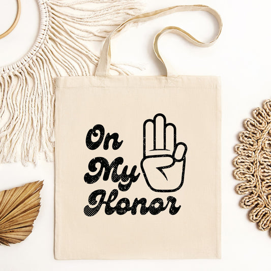Distressed On my Honor Girl Scout Eco Blend Canvas Tote Bag