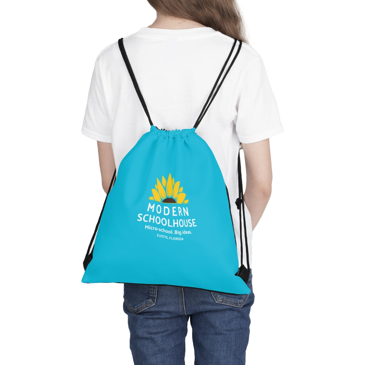 Modern Schoolhouse Outdoor Drawstring Bag