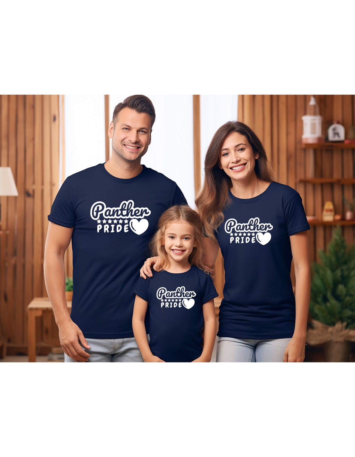 Panther Team School Pride Heart Adult/Youth Tee