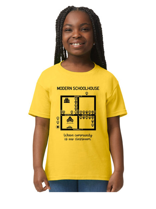 Modern Schoolhouse 2025/2026 Community Support Yellow Youth/Adult Crew Neck Tee