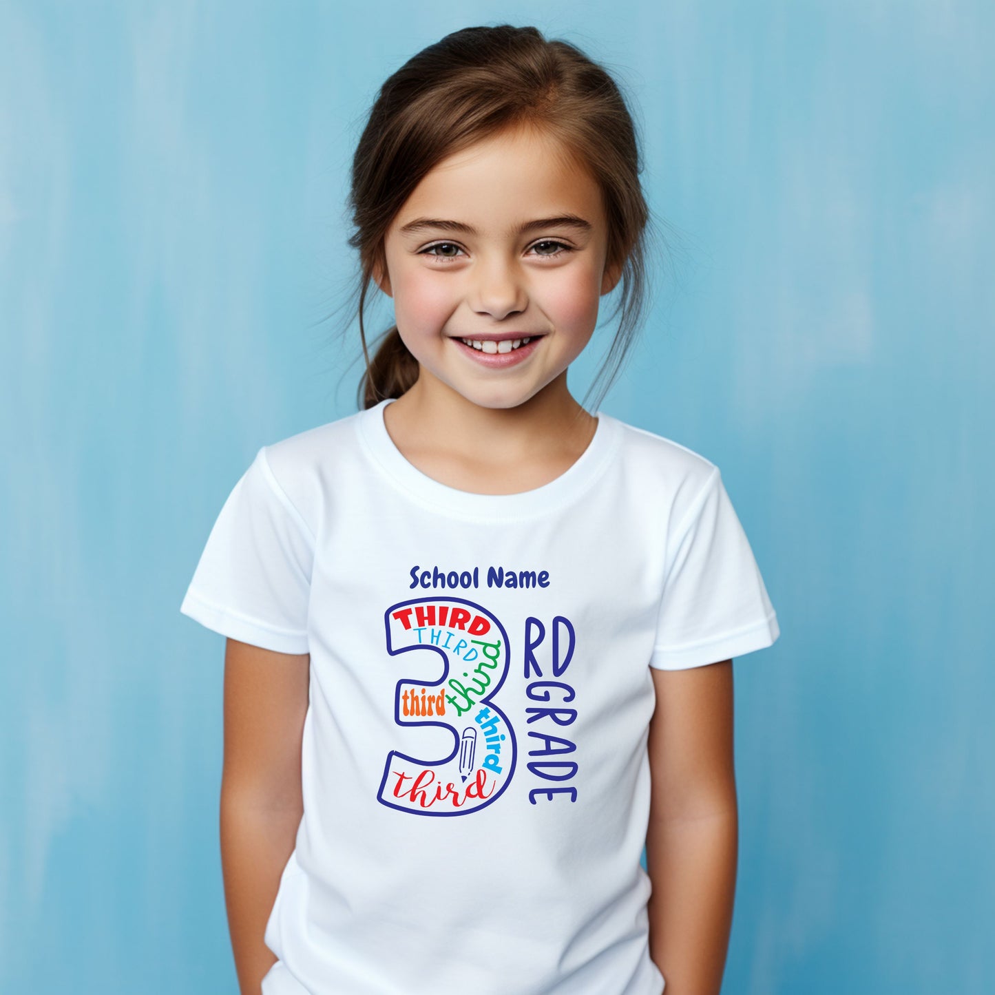 Number Word Cloud Customizable Grade Short Sleeve Youth and Adult Tee