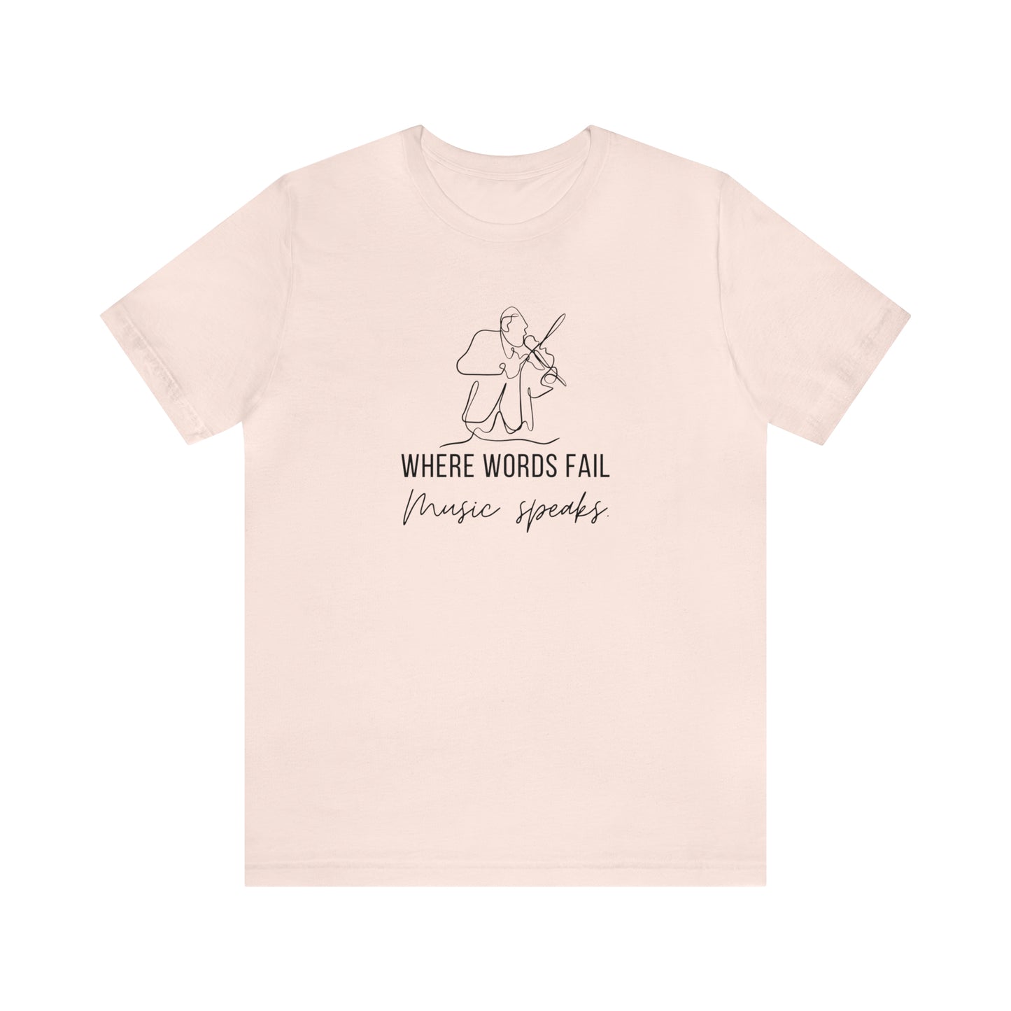 Music Speaks Violin Male Tee Light Colors