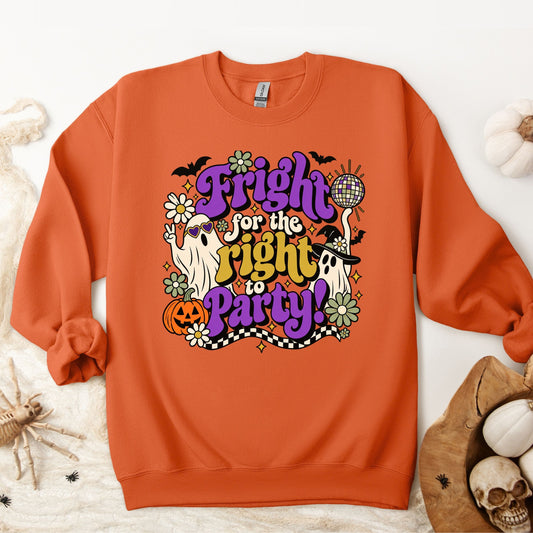 Halloween Fright for your Right to Party Retro Pullover Sweatshirt