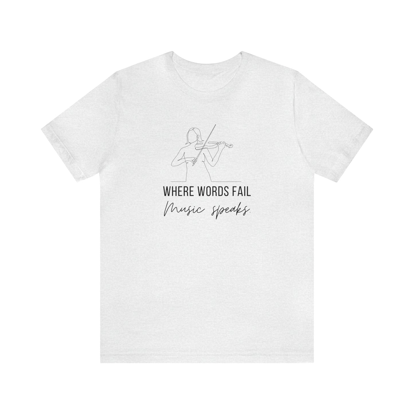 Music Speaks Violin Female Tee Light Colors