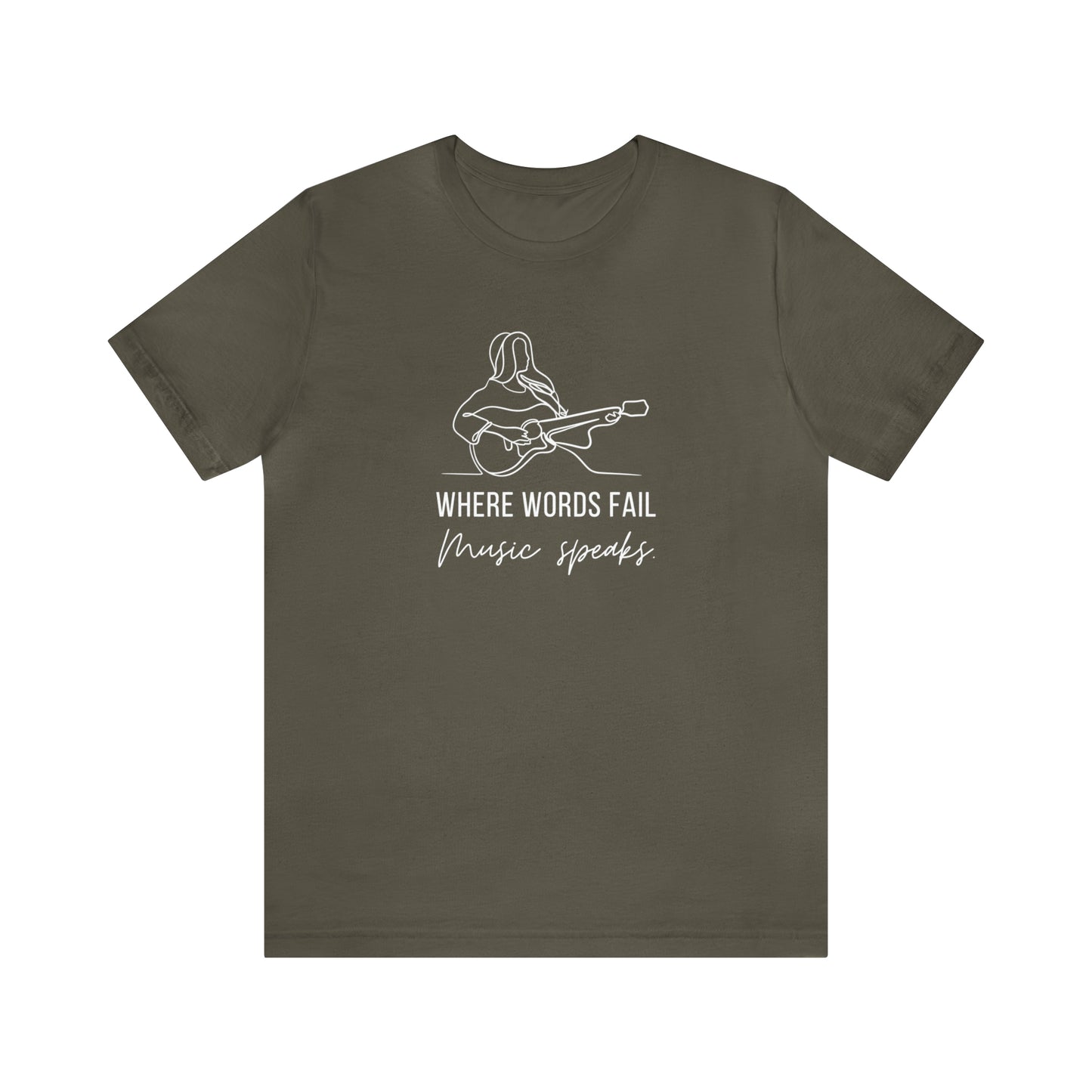 Music Speaks Guitar Female Tee Dark Colors