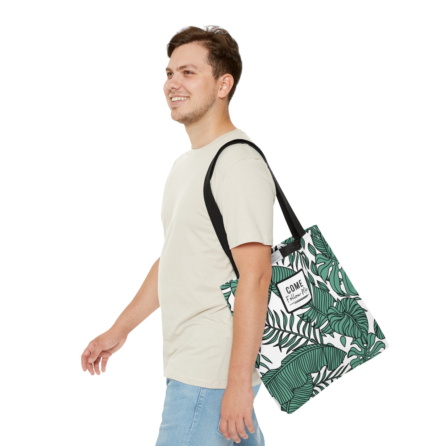LDS Christian Scripture Church Tote Bag Green Floral