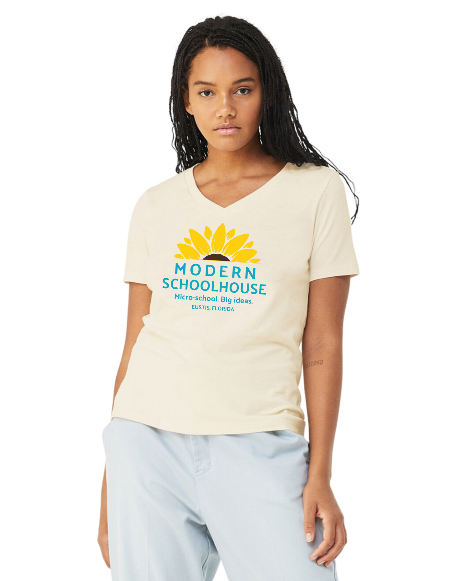 Modern Schoolhouse Adult V-Neck Tee