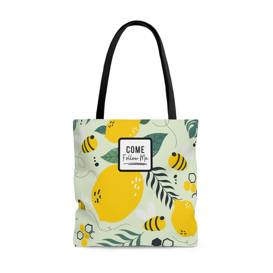 LDS Christian Scripture Church Tote Bag Bees Floral