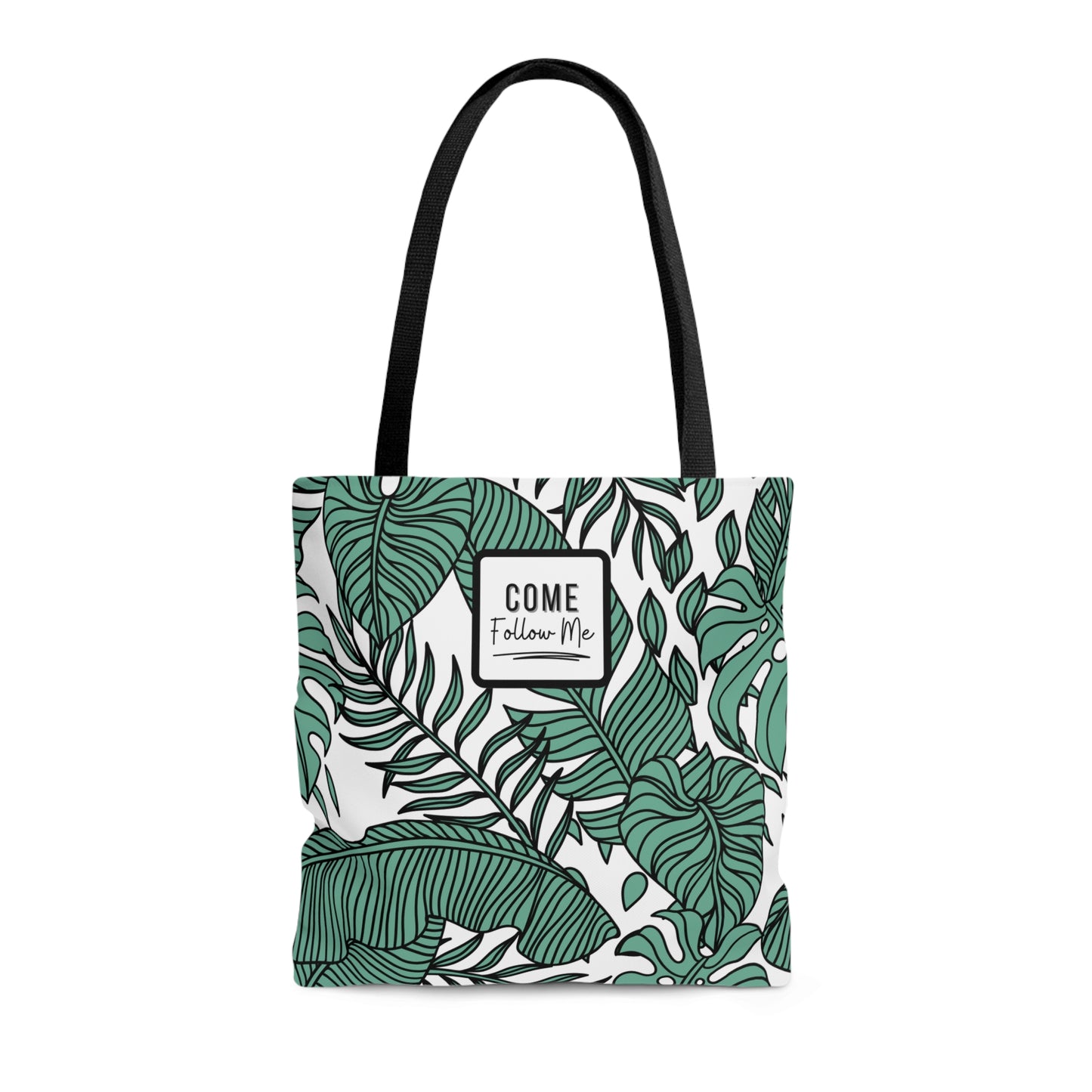 LDS Christian Scripture Church Tote Bag Green Floral