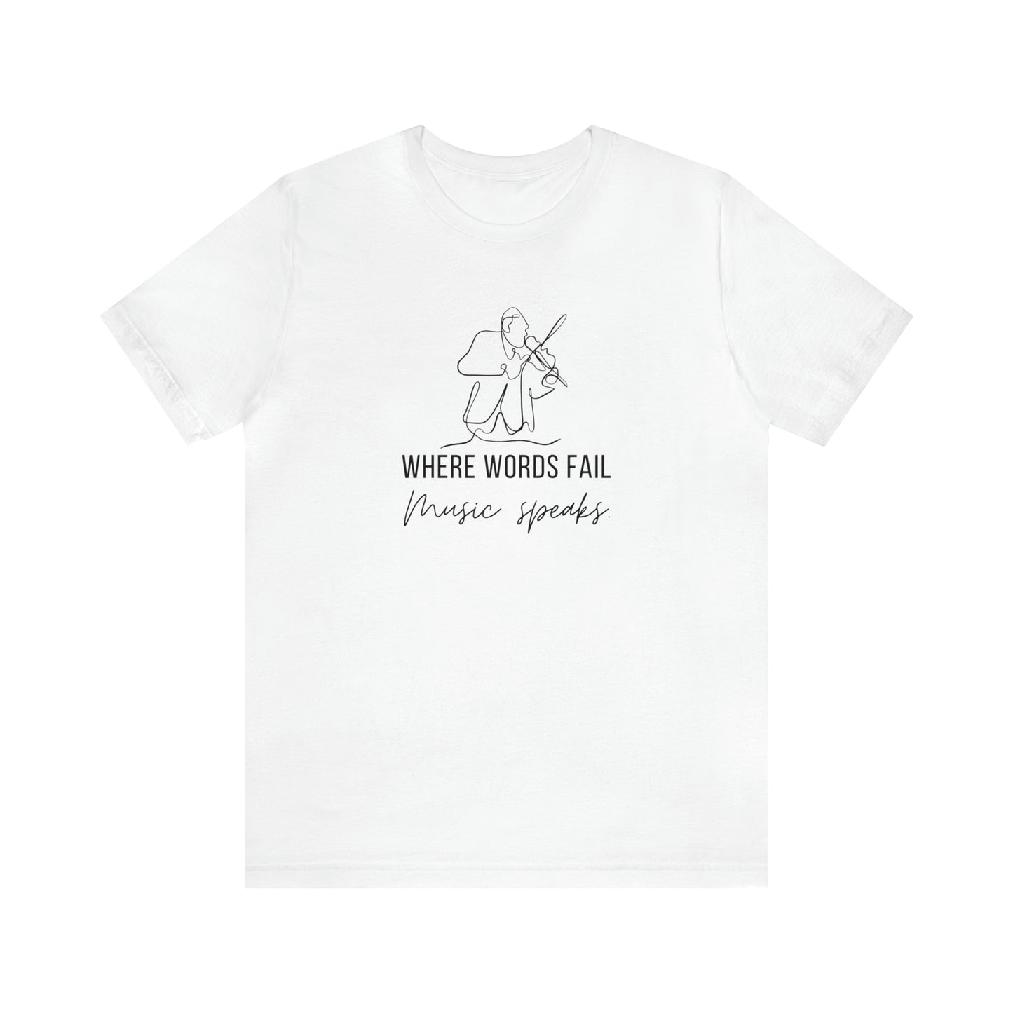 Music Speaks Violin Male Tee Light Colors