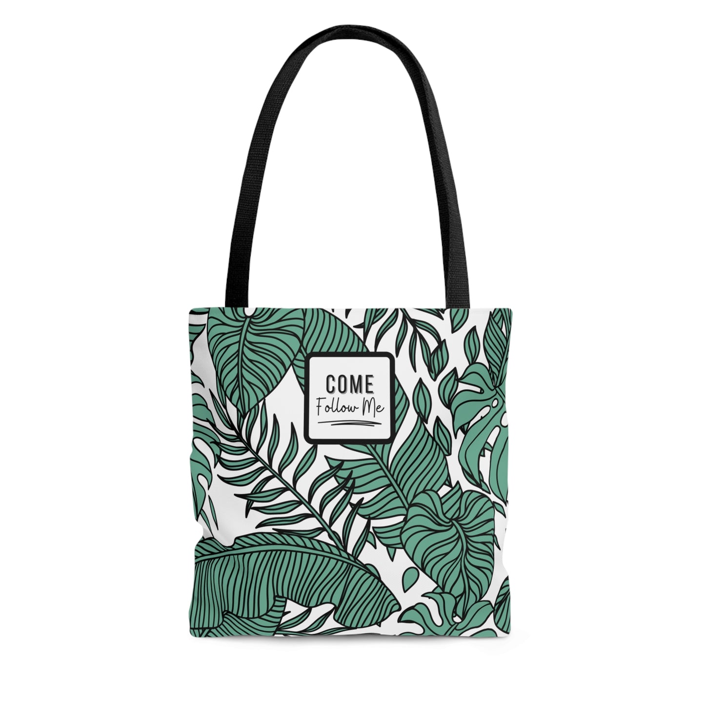 LDS Christian Scripture Church Tote Bag Green Floral