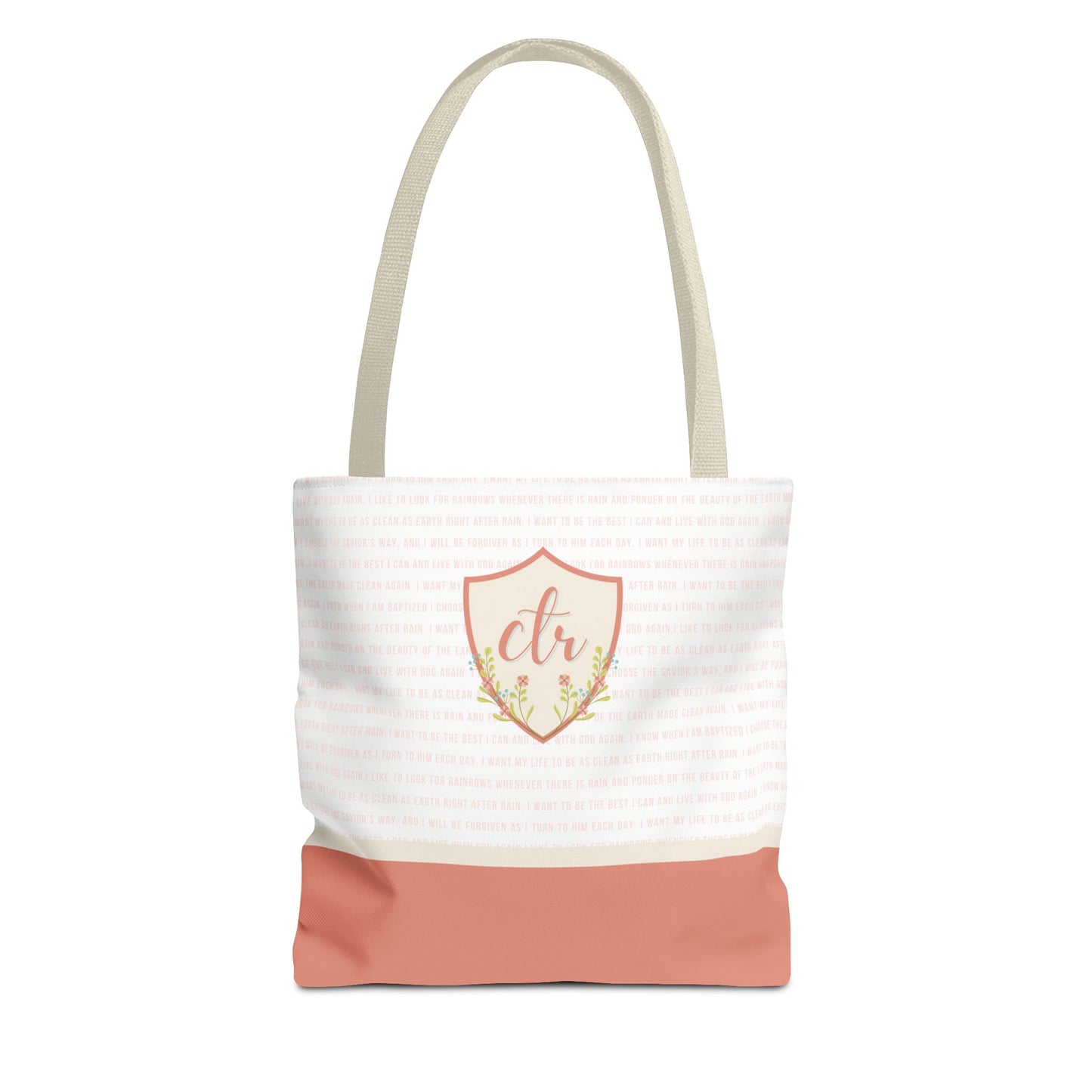 CTR Pink Baptism Primary Tote Bag - Choose the Right LDS  scripture Baptism Bag