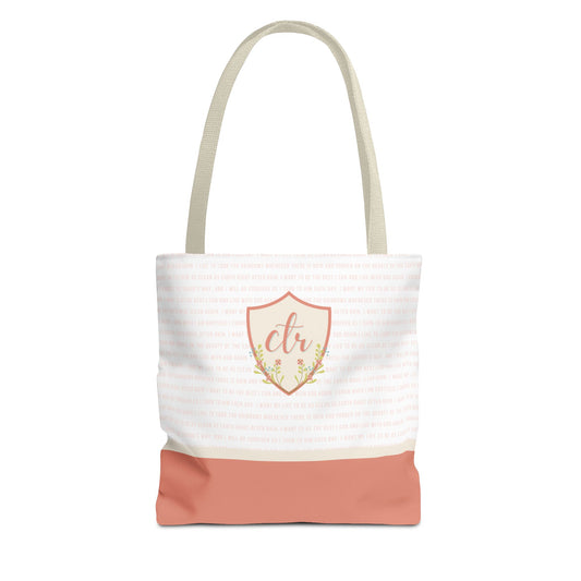 CTR Pink Baptism Primary Tote Bag - Choose the Right LDS  scripture Baptism Bag