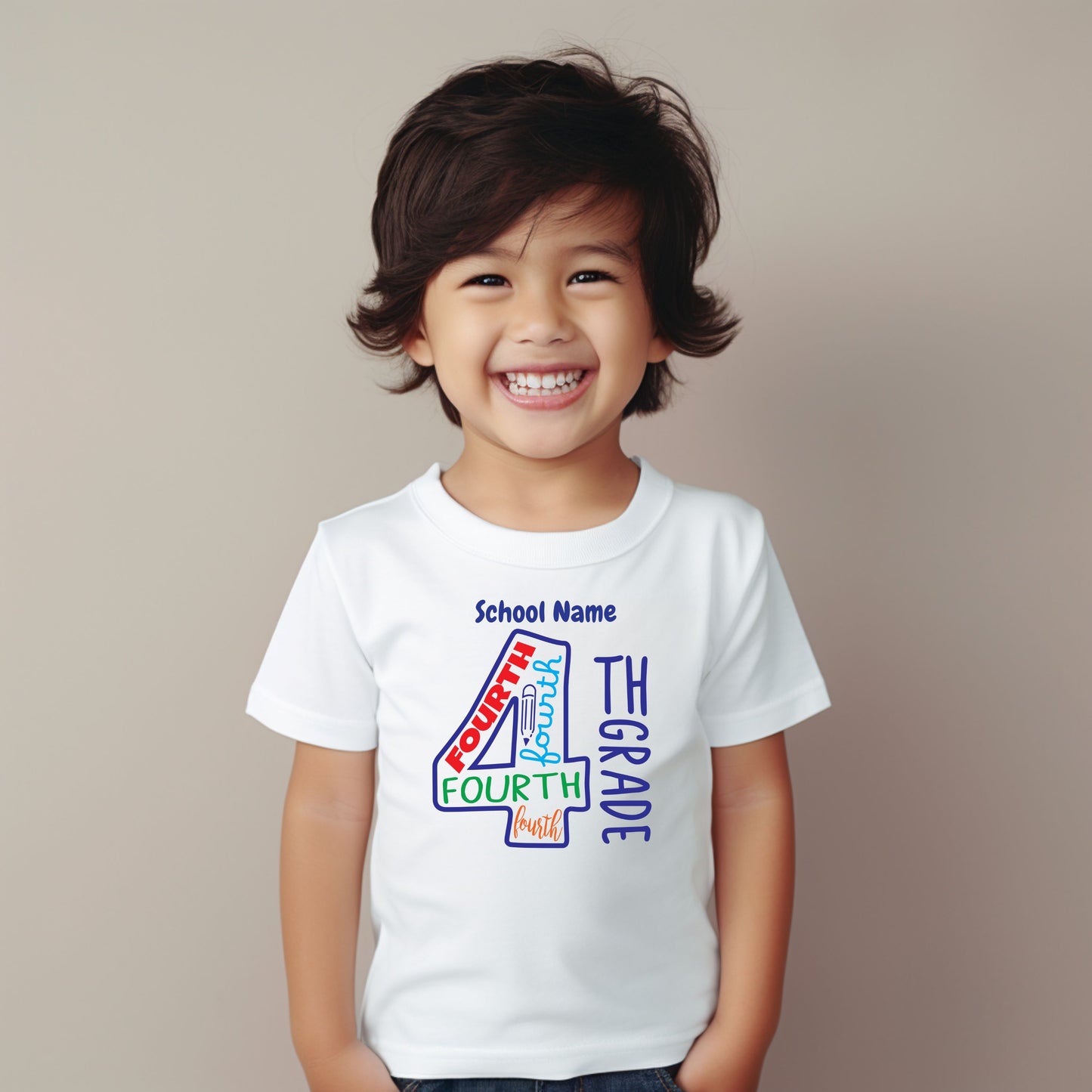 Number Word Cloud Customizable Grade Short Sleeve Youth and Adult Tee