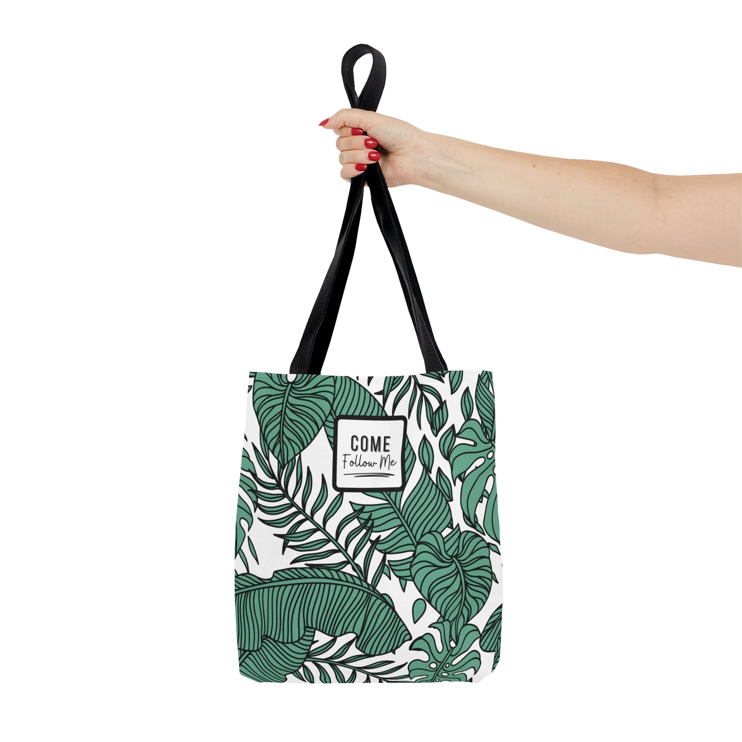 LDS Christian Scripture Church Tote Bag Green Floral