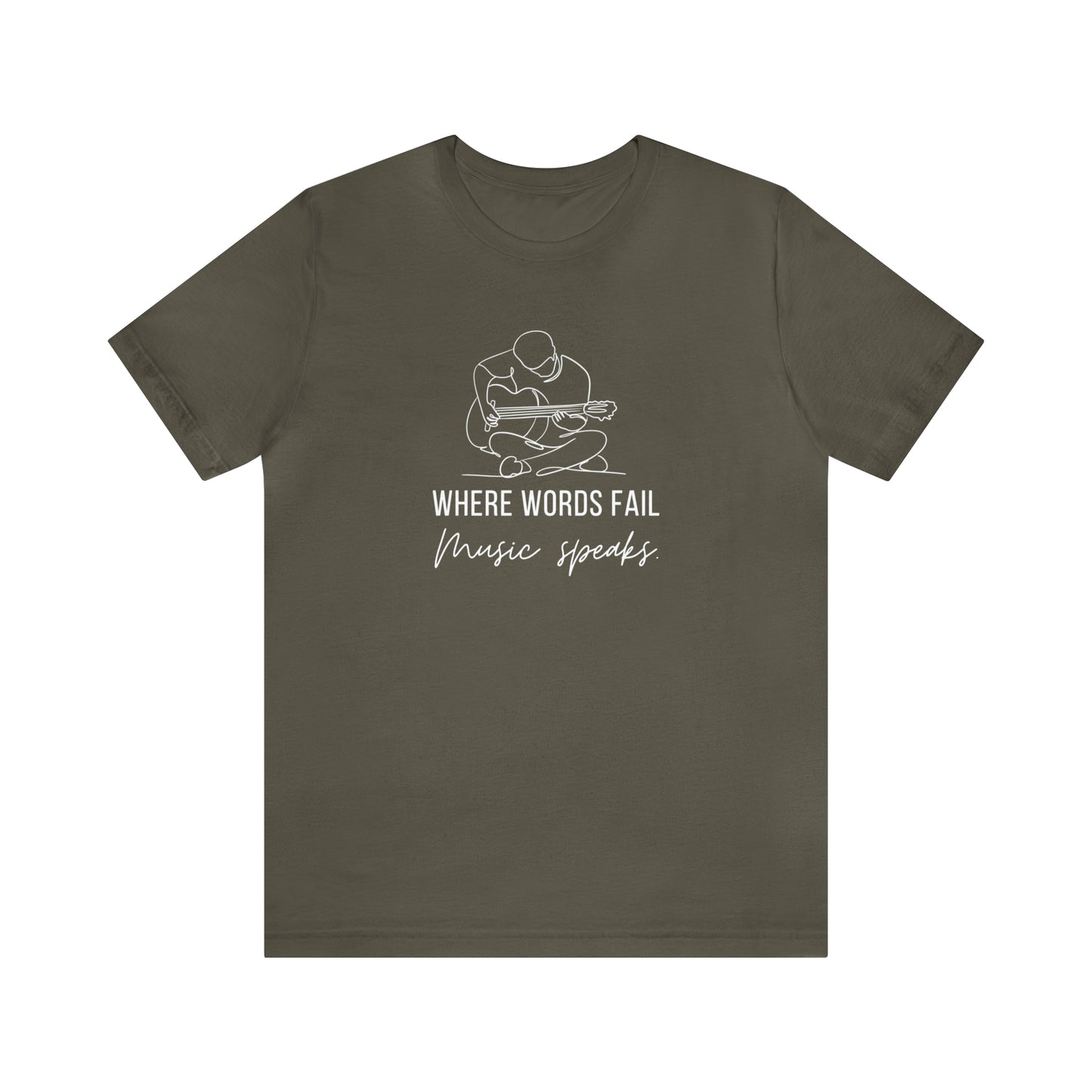 Music Speaks Guitar Male Tee Dark Colors