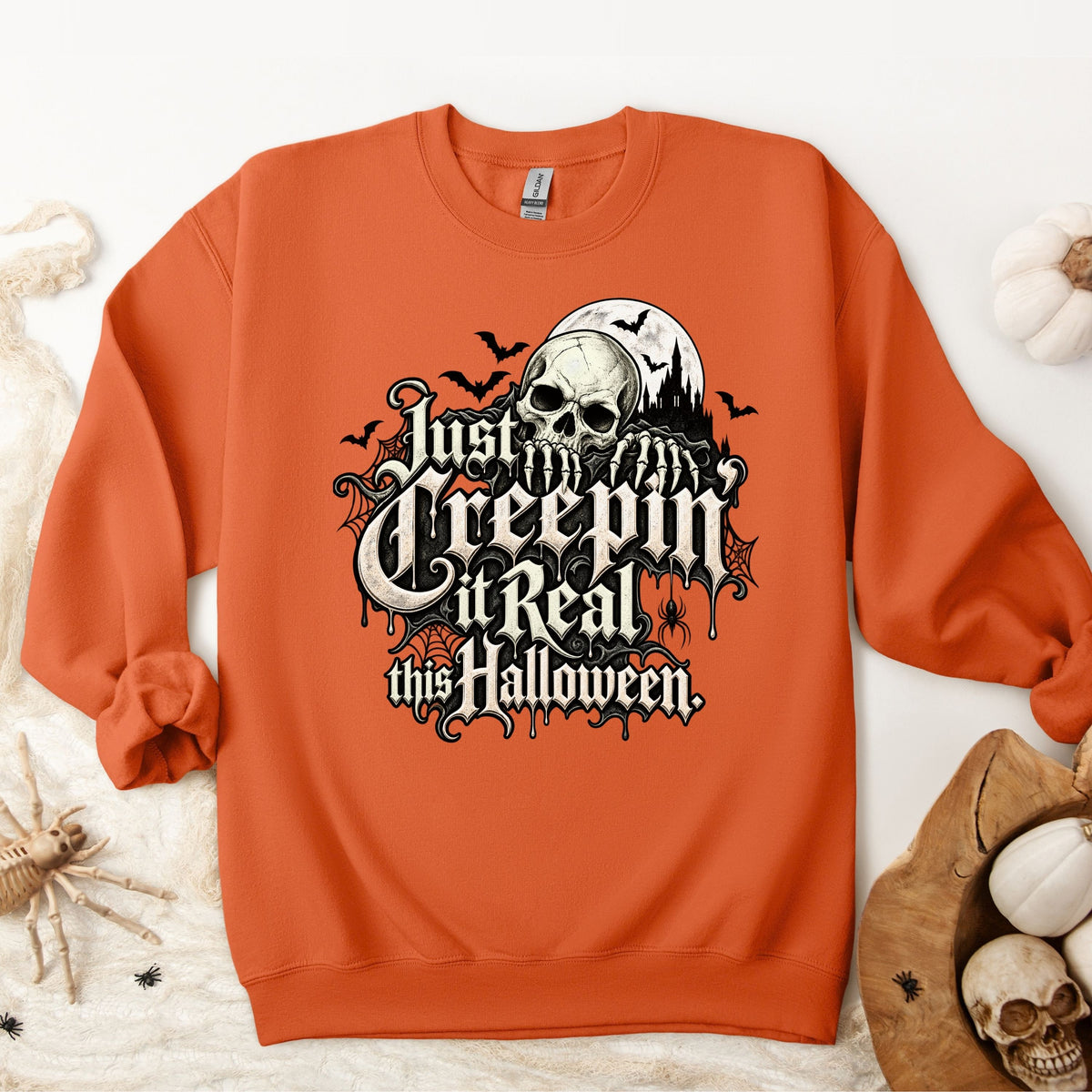Halloween Just Creepin' it Real Gothic Pullover Sweatshirt