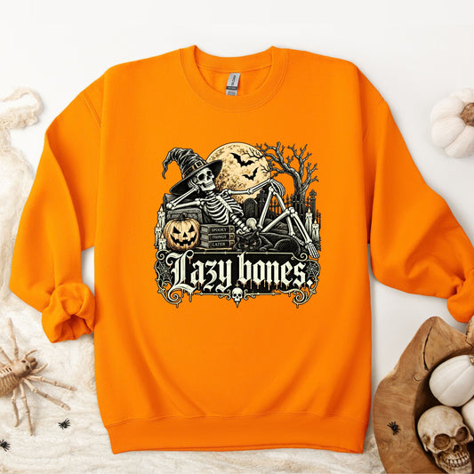 Halloween Lazy Bones Gothic Pullover Sweatshirt