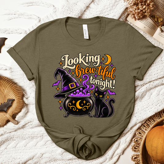 Halloween Looking Brew-tiful Adult/Youth Light Weight Shirt