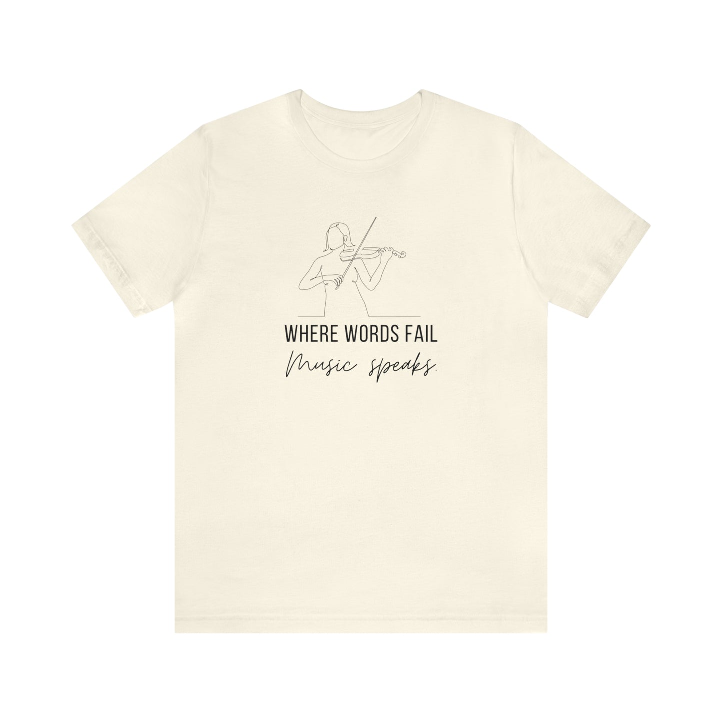 Music Speaks Violin Female Tee Light Colors