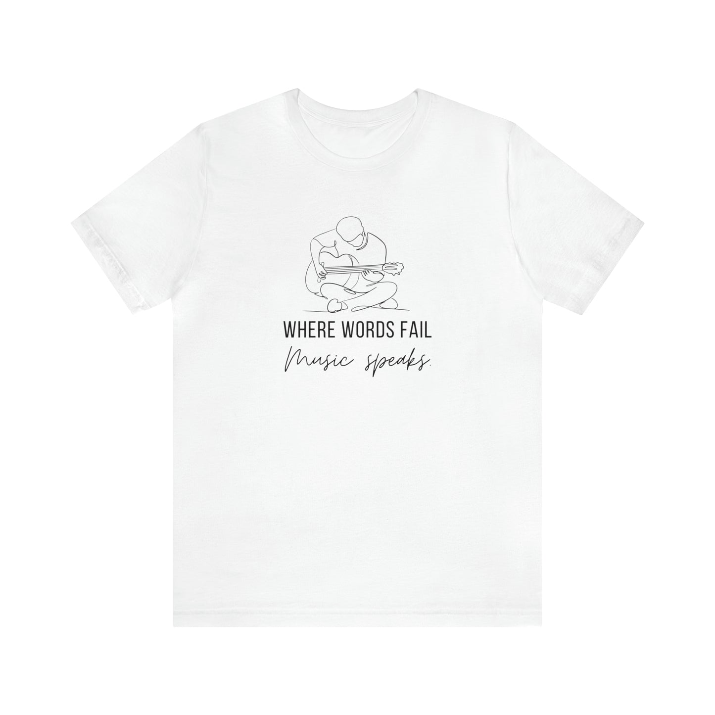 Music Speaks Guitar Male Tee Light Colors