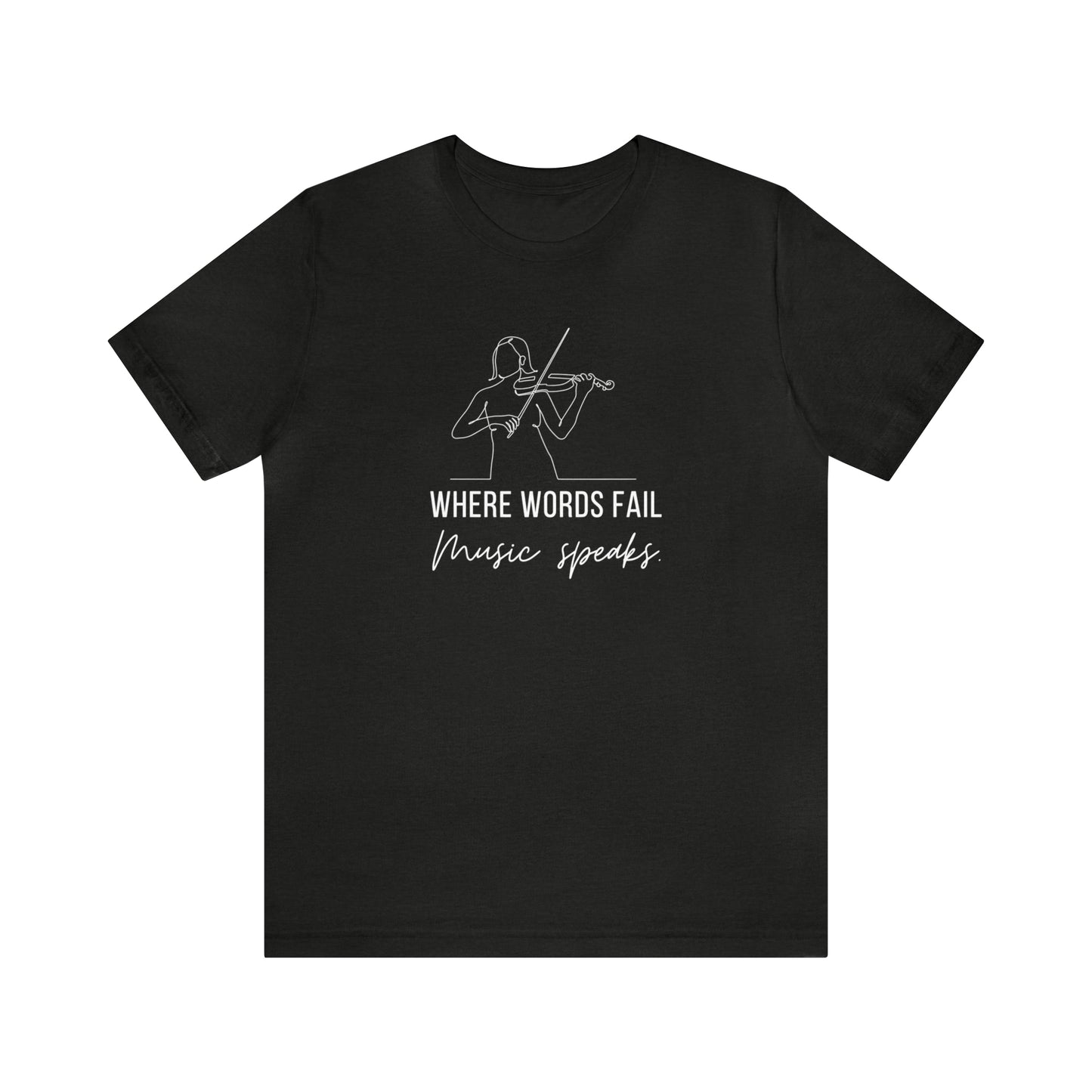 Music Speaks Violin Female Tee Dark Colors
