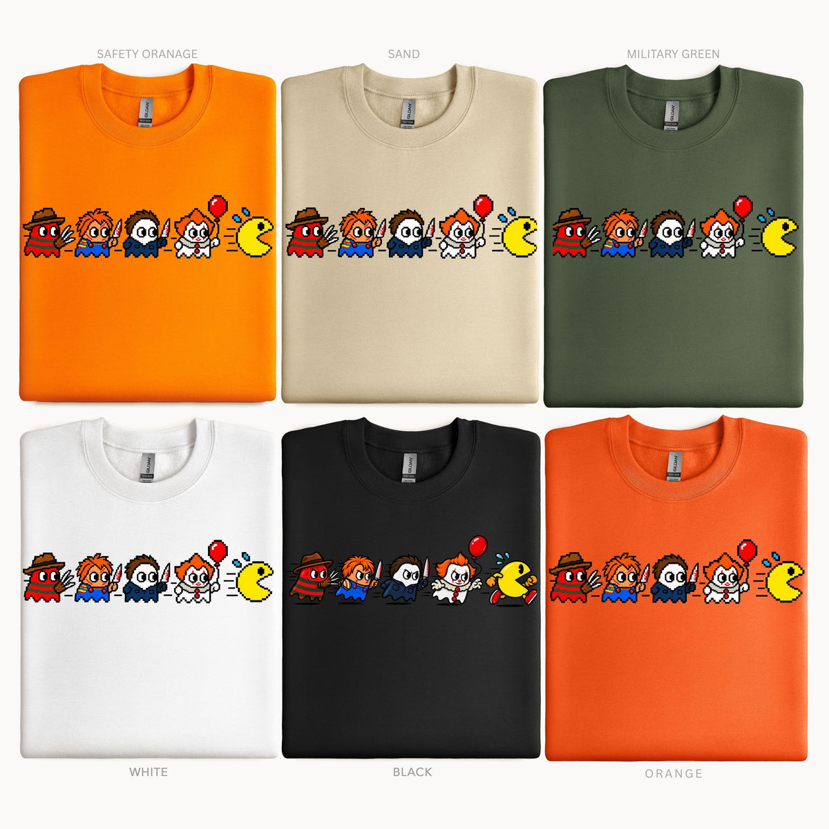 Halloween Villain Ghost PACMAN Retro Pullover Sweatshirt