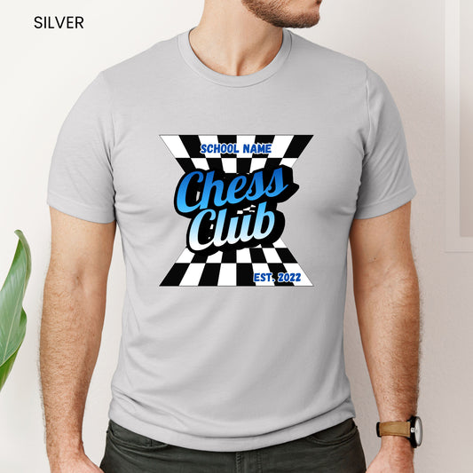 Chess Club Checkerboard Dimensions Customizable Adult and Youth Tee