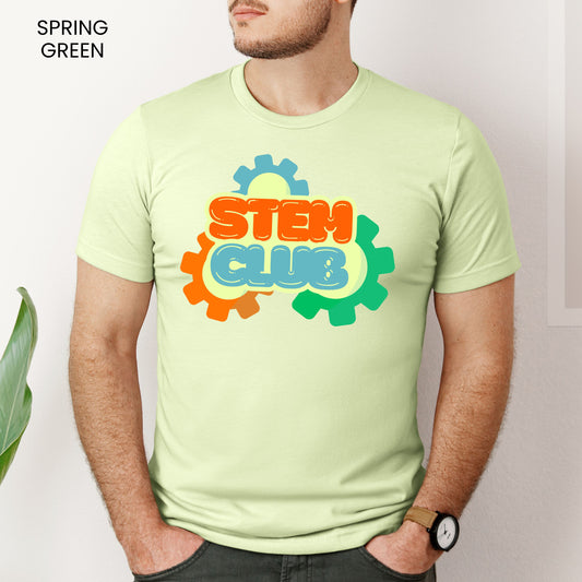 STEM Club Puffy Letters and Gears Customizable Adult and Youth Tee