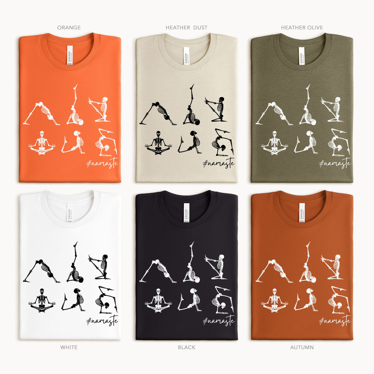 Halloween Skeleton Yoga Namaste Adult/Youth Light Weight Shirt