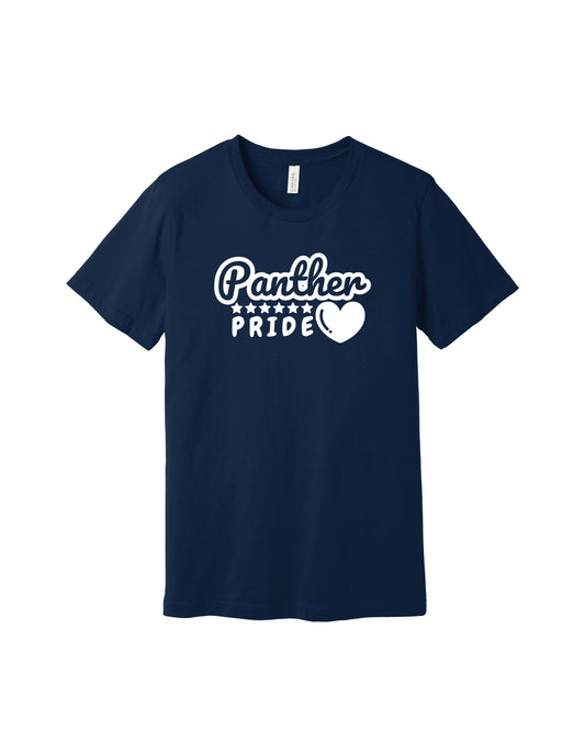 Panther Team School Pride Heart Adult/Youth Tee