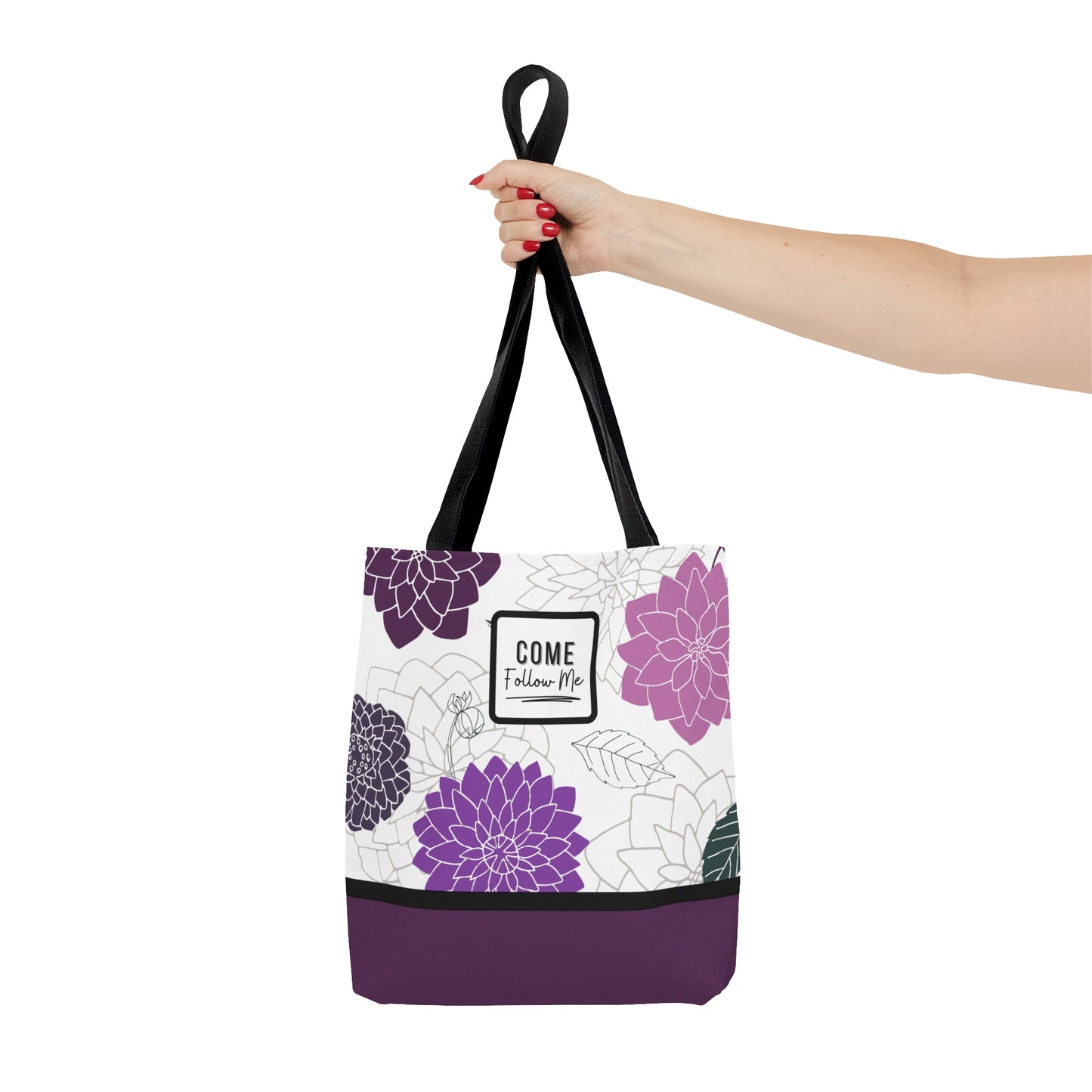 LDS Christian Scripture Church Tote Bag Purple Floral