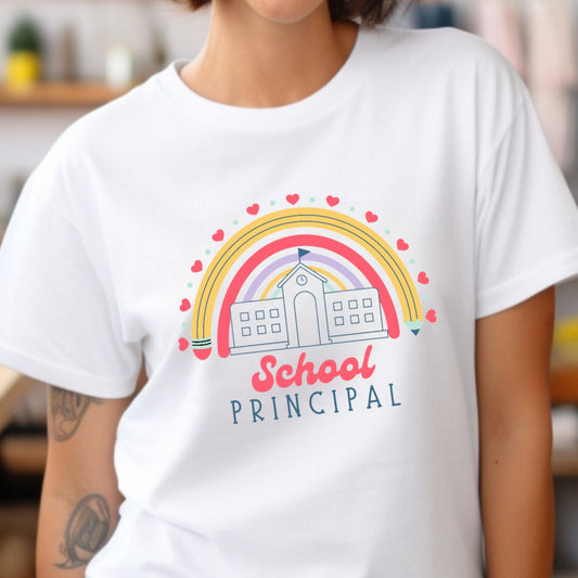 School Principal Rainbow Tee