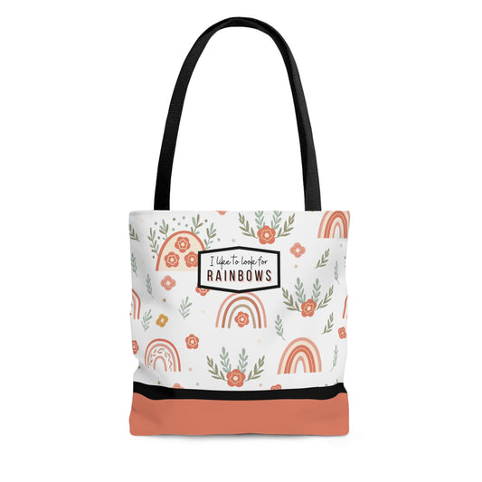 LDS Christian Scripture Church Baptism Kids Tote Bag Floral Rainbow