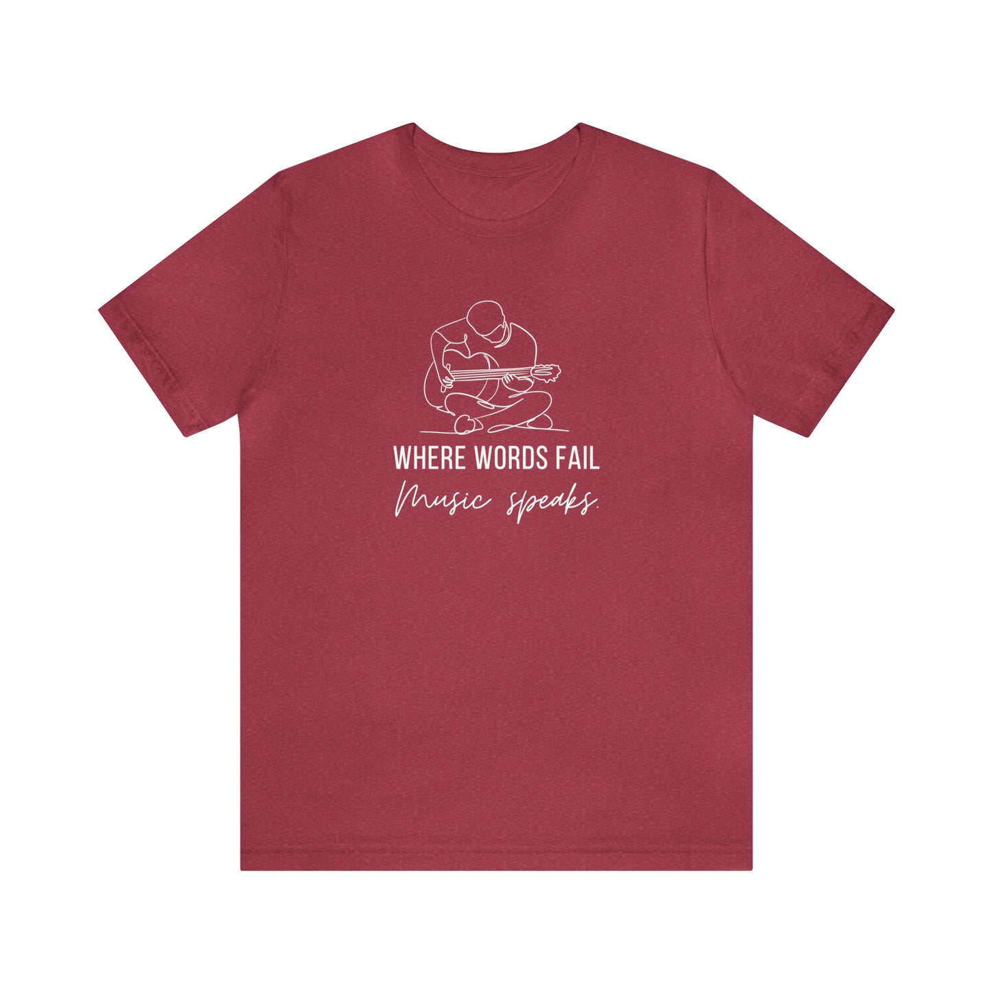 Music Speaks Guitar Male Tee Dark Colors