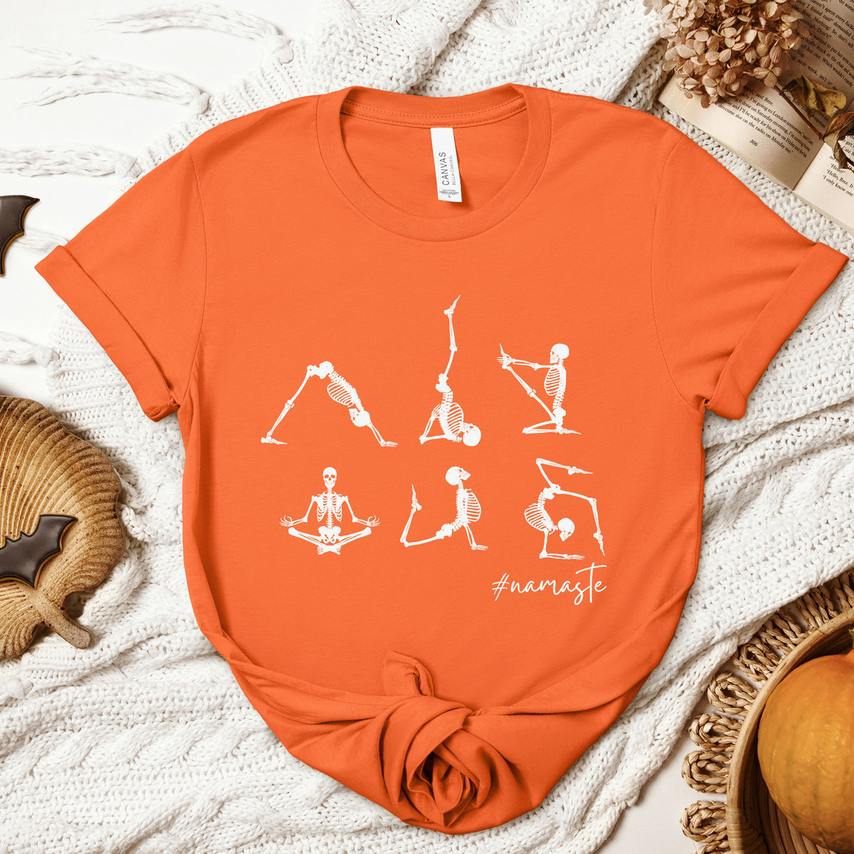 Halloween Skeleton Yoga Namaste Adult/Youth Light Weight Shirt