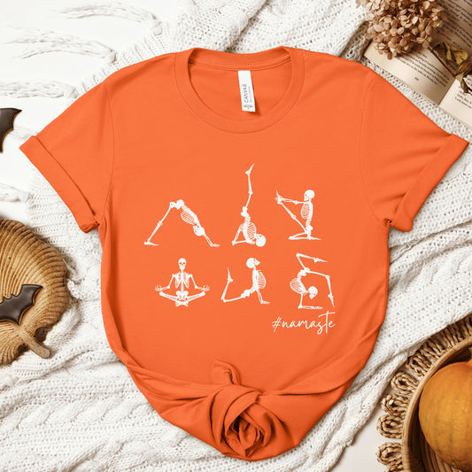 Halloween Skeleton Yoga Namaste Adult/Youth Light Weight Shirt