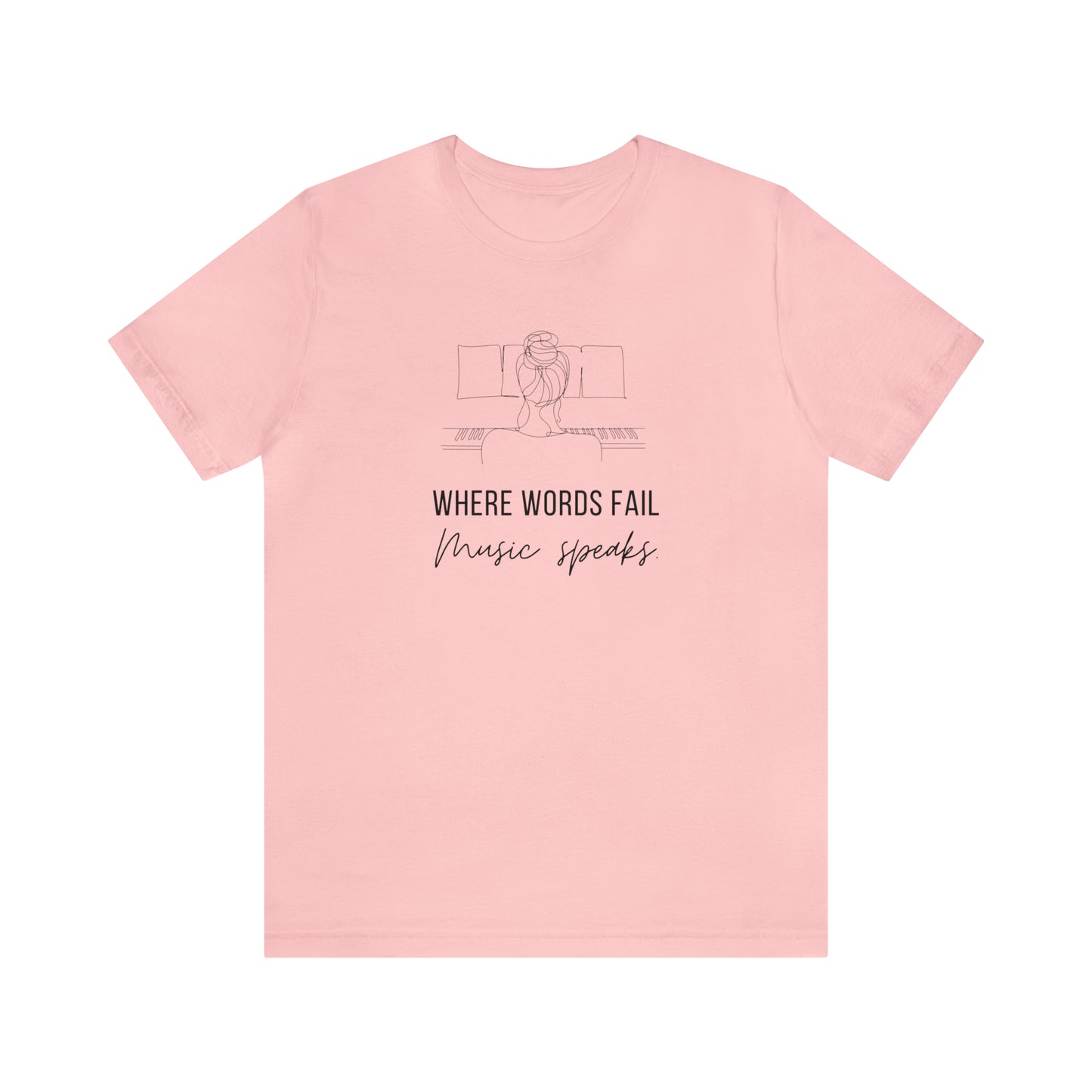 Music Speaks Piano Female Tee Light Colors