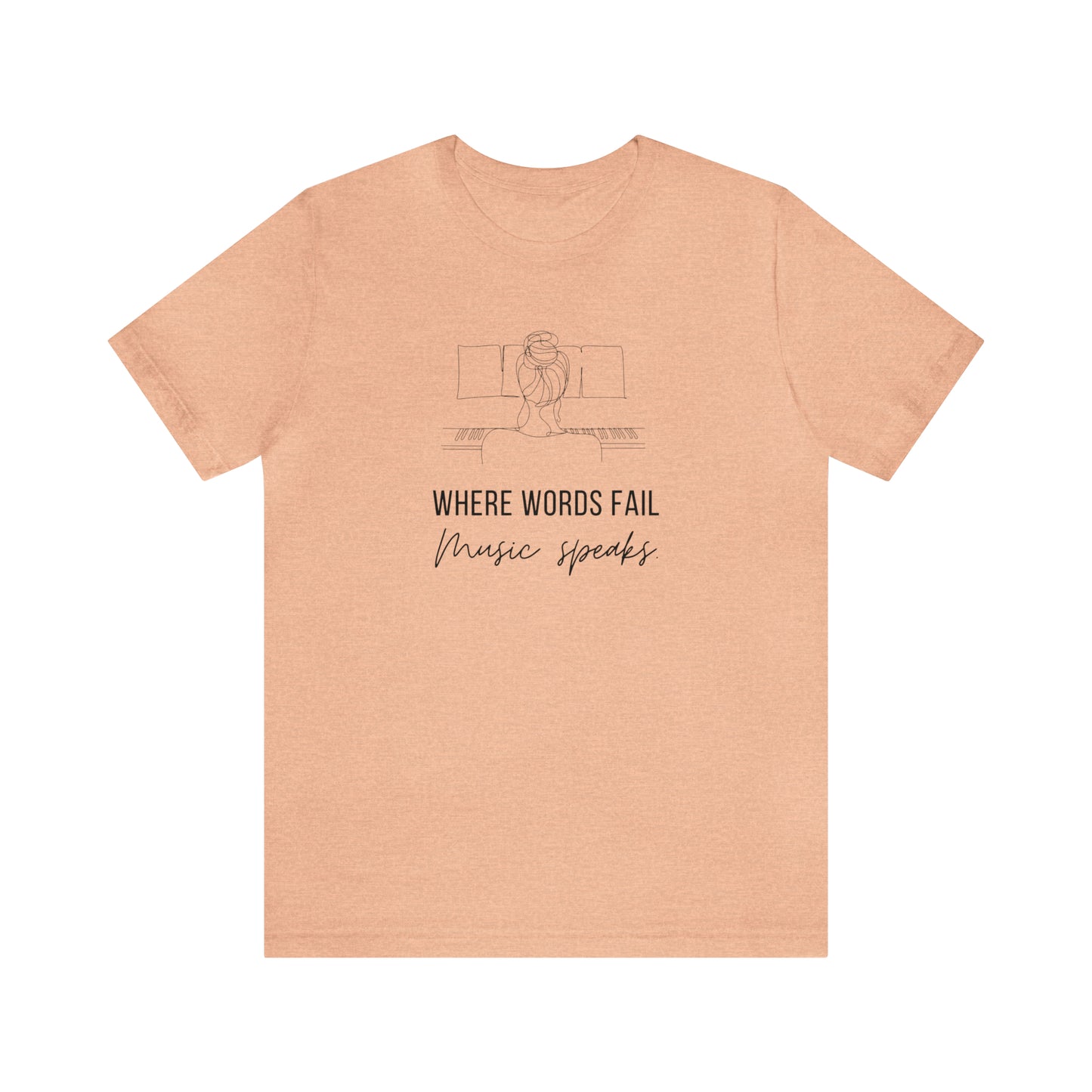 Music Speaks Piano Female Tee Light Colors