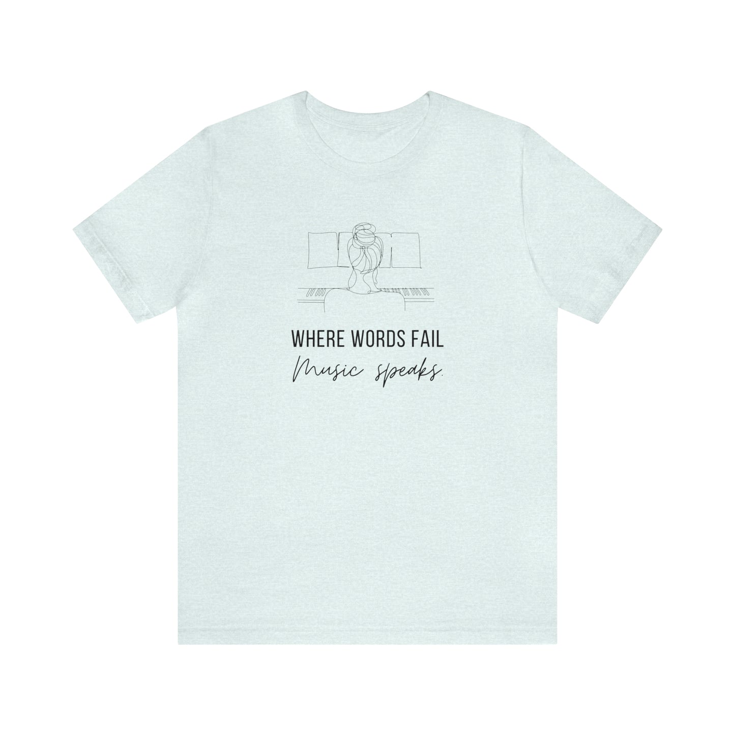 Music Speaks Piano Female Tee Light Colors