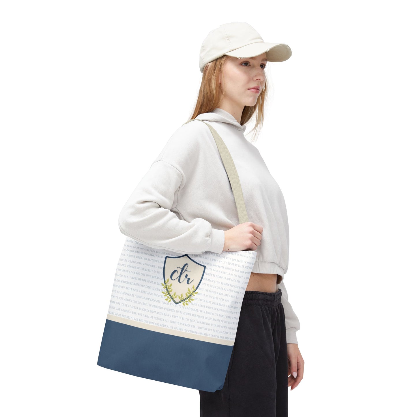 CTR Blue Baptism Primary Tote Bag - Choose the Right LDS  scripture Baptism Bag